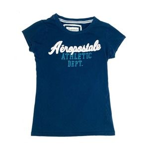 Aeropostale Navy Logo Short Sleeve Fitted Tee